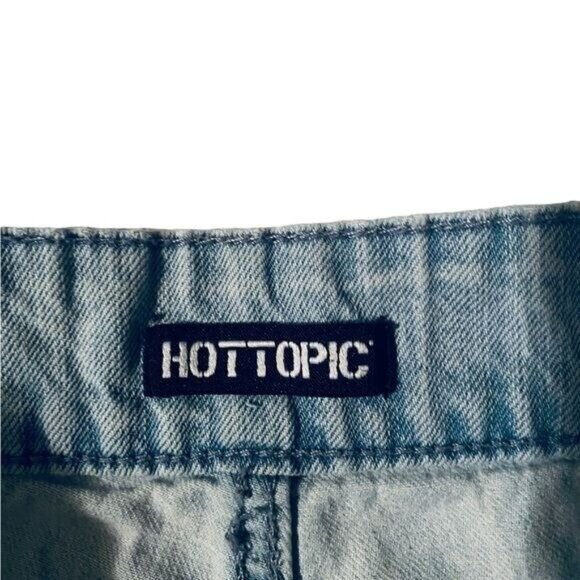 Hot Topic Indigo Denim Side Chain Jogger Jeans Size 5 Acid Wash Hip Hop … - Picture 6 of 9